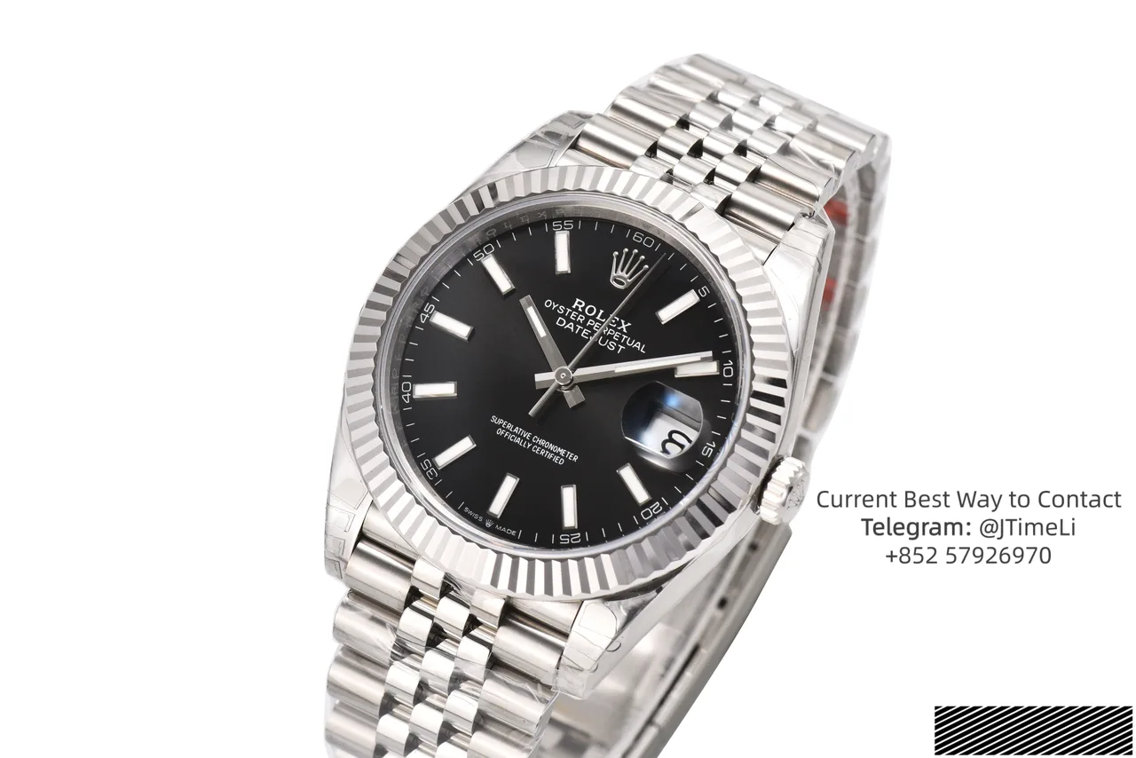 DateJust 41 126334 904L SS VSF 1:1 Best Edition Black Stick Dial on Jubilee Bracelet VS3235 (Free Sprung)