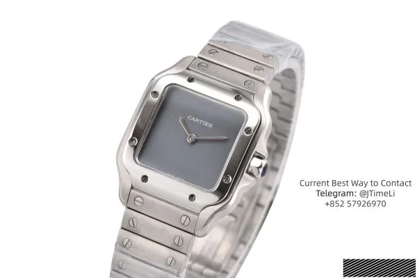 Santos 27mm SS 8848F 1:1 Best Edition Gray Dial on SS Bracelet Quartz — photo 26