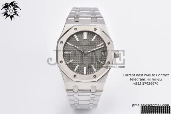 Royal Oak 41mm 15510 SS JF 1:1 Best Edition Gray Dial on SS Bracelet SA4302 Super Clone — photo 42