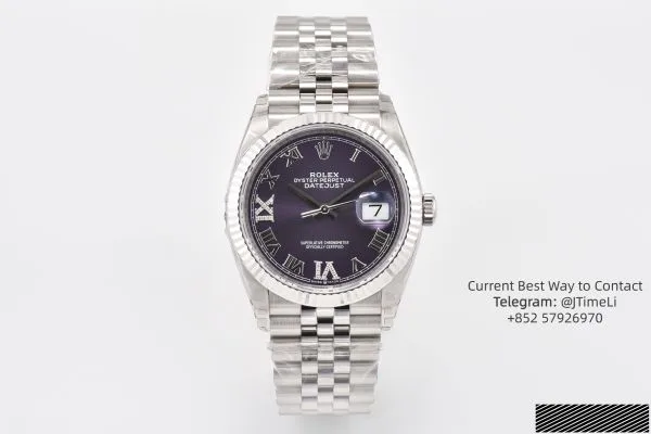 DateJust 36 SS 126234 VSF 1:1 Best Edition 904L Steel Purple Diamonds Roman Dial on Jubilee Bracelet VS3235 V2 — photo 43