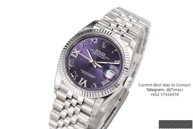 DateJust 36 SS 126234 VSF 1:1 Best Edition 904L Steel Purple Diamonds Roman Dial on Jubilee Bracelet VS3235 V2