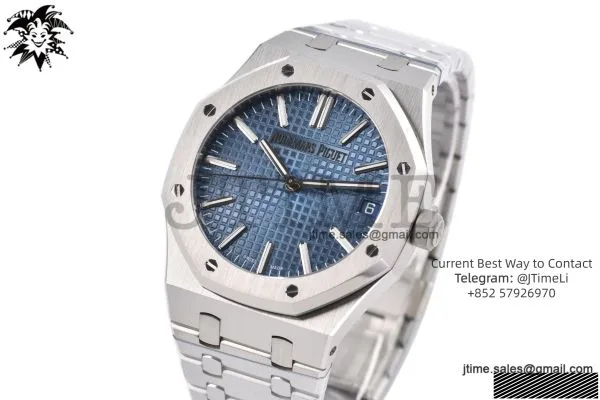 Royal Oak 41mm 15510 SS JF 1:1 Best Edition Blue Dial on SS Bracelet SA4302 Super Clone — photo 9