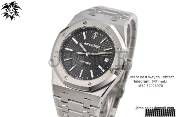 Royal Oak 39mm 15300 SS ZF 1:1 Best Edition Black Textured Dial on SS Bracelet SA3120 Super Clone — photo 37