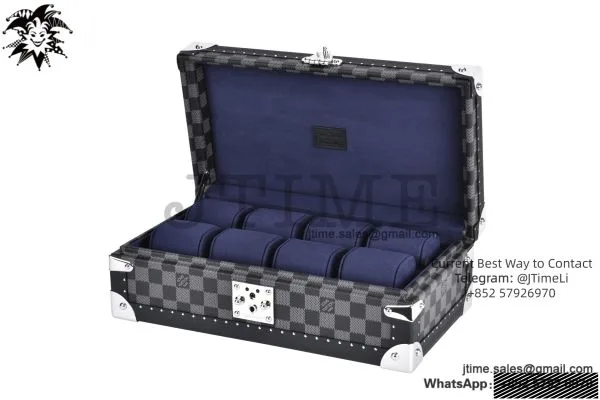 LV Watch Box Coffret 8 Montres Monogram Damier Canvas Blue — photo 18