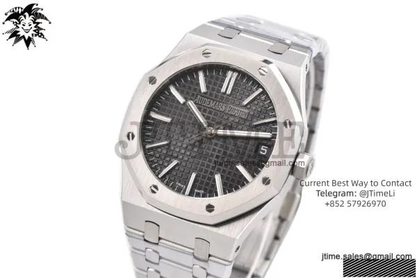 Royal Oak 41mm 15510 SS JF 1:1 Best Edition Black Dial on SS Bracelet SA4302 Super Clone — photo 42