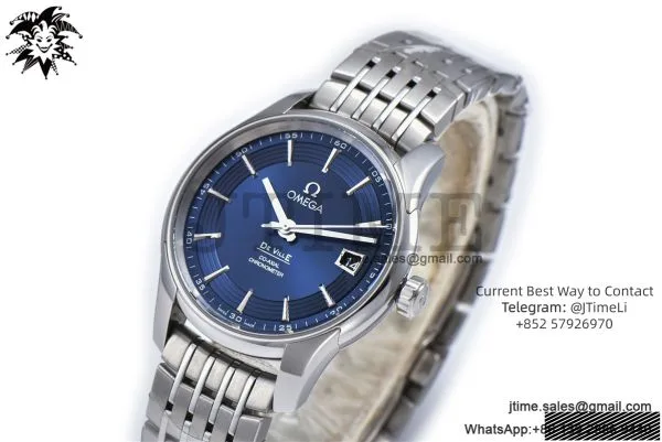 De Ville Hour Vision 41mm SS VSF 1:1 Best Edition Blue Dial on SS Bracelet A8500 Super Clone — photo 5