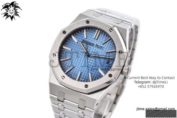 Royal Oak 41mm 15510 SS JF 1:1 Best Edition Blue Ombre Dial on SS Bracelet SA4302 Super Clone — photo 39