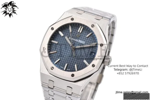 Royal Oak 41mm 15500 SS JF 1:1 Best Edition Blue Dial on SS Bracelet SA4302 Super Clone — photo 42