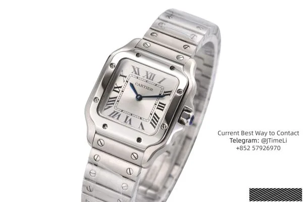 Santos 27mm SS 8848F 1:1 Best Edition Silver Dial on SS Bracelet Quartz — photo 26